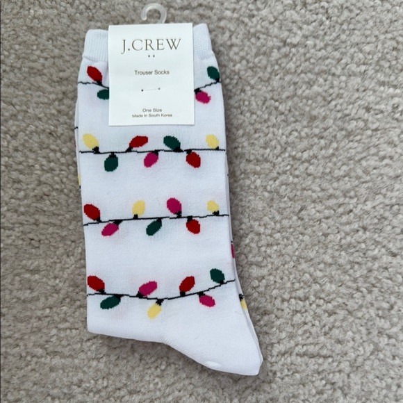 J.Crew White Festive Light Socks - Picture 1 of 2